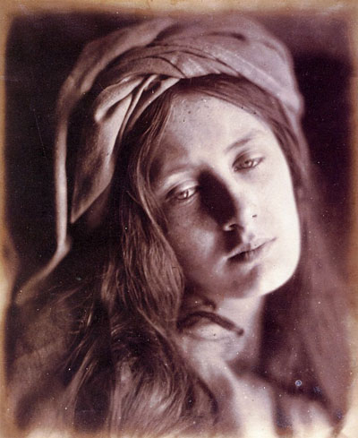 young Victorian woman glancing sideways, long hair