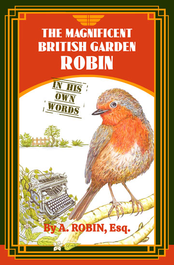 book cover shows image of a robin bird with gold border and red areas for white text