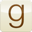 Goodreads logo - a big 'G' on beige background