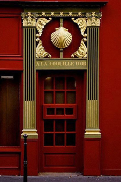doorway with spectacular gold and red surrounds