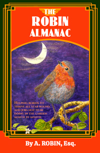 bok cover image shows a robin pondering the moon