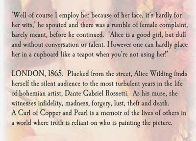 text - from back cover of novel about Alexa Wilding