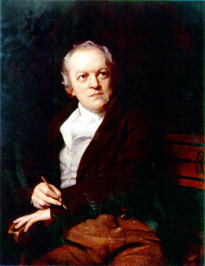 portrait of Georgia-era man, the poet Blake, pen in hand