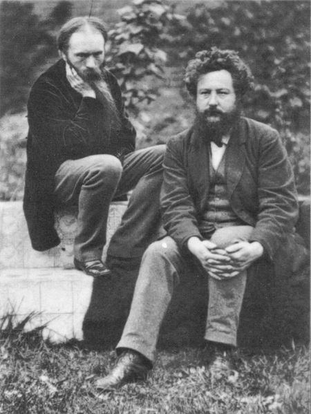 Burne-Jones and William Morris, Victorian gentlemen seated