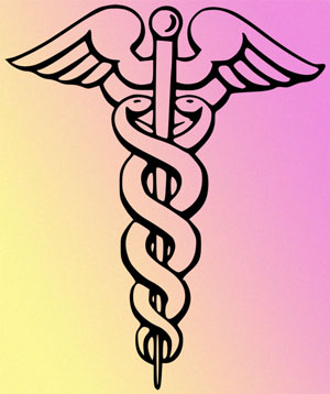 drawing of caduceus wand