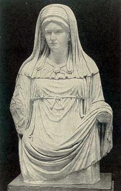 photo of ancient statue of Roman Vestal