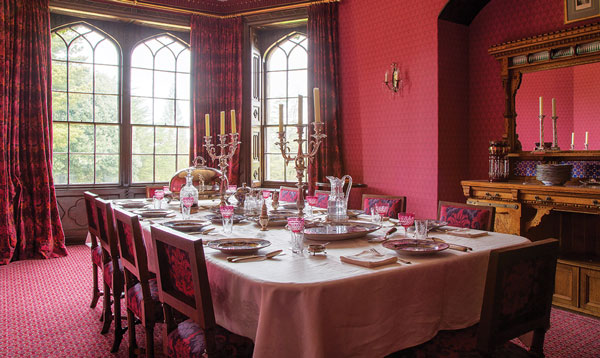 Farringford House interior - a Victorian dining room with table laid