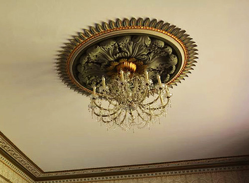 Victorian ceiling rose, elaborate carving and plaster work
