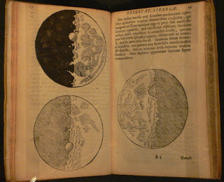 drawings of moon in old book, early showing of detail