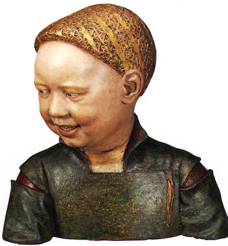 sculpture or carving of young Tudor boy