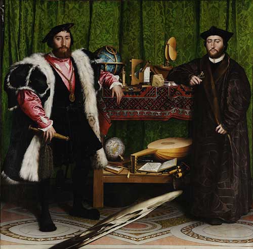 full-length portrait of two distinguished Tudor gentlemen