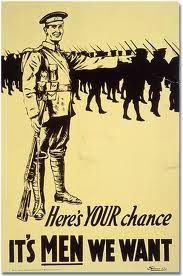 recruitment poster, it's men we want