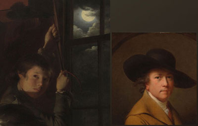 double portrait, male, showing similarities between the two faces, Georgian-era fashions