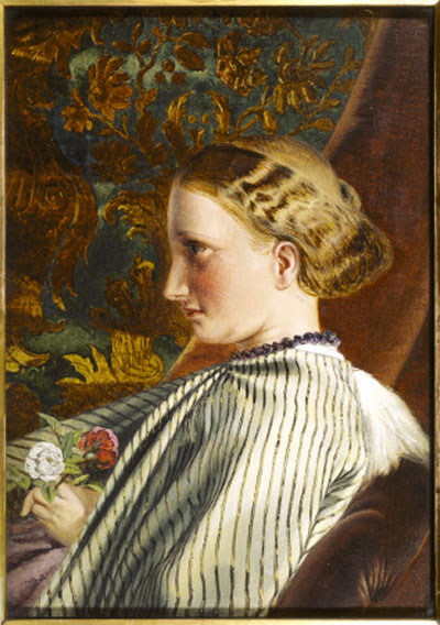 portrait in profile of victorian woman, lady Pauline Trevelyan