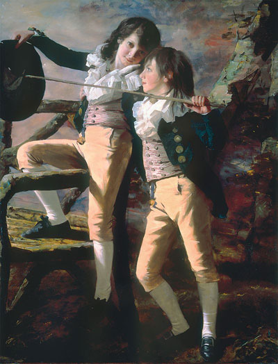 full-length portrait of two young Georgian-era boys