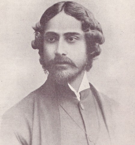 photo of indian gentleman, the poet Rabindranath Tagore, as young man