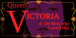 banner image of queen victoria face with red text, black background