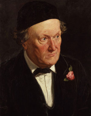 victorian gentleman in black coat, half-profile