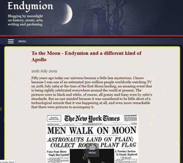screenshot shows post featuring moon landing newspaper clip