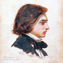 small sketch of young Victorian gentleman artist, long hair