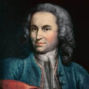 old illustration showing J.S. Bach portrait