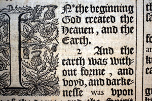 snapshot of page from old bible