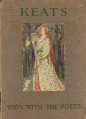 old book cover of A Day with Keats with illustration of female in long dress