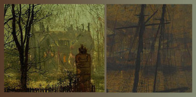 close up images of surface of paintings, showing detail