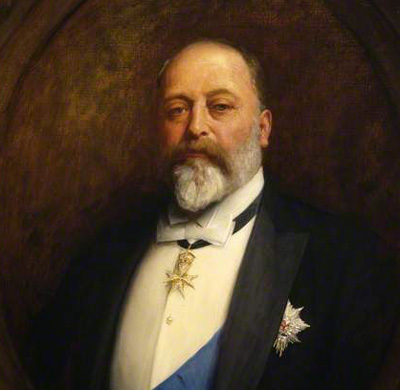 royal personage - king Edward VII with medalion, head and shoulder portrait