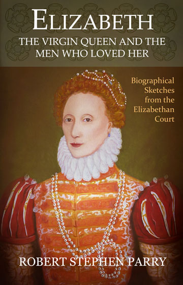 book cover shows portrait of Queen Elizabeth I in ruff and tunic-style dress