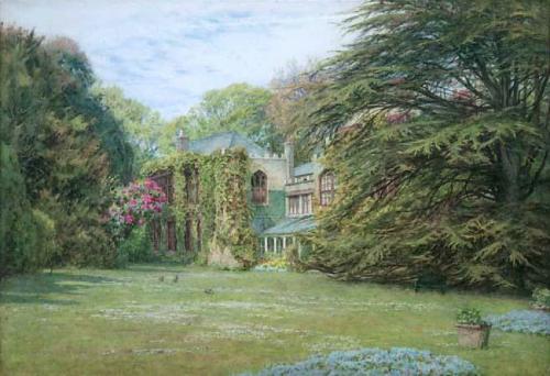 exterior of fine Victrorian country house, Farringford, home of Tennyson