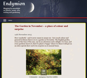 blogpost screenshot shows garden setting with text