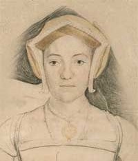 small thumbnail image of antique Hans Holbein portrait sketch, beige in tone.