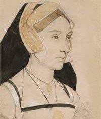 small thumbnail image of antique Hans Holbein portrait sketch, beige in tone.