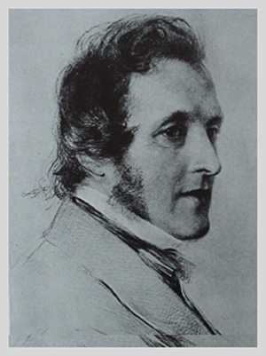 black and white image of Victorian man with sideburns