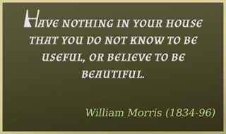 text on green background, quote from William Morris