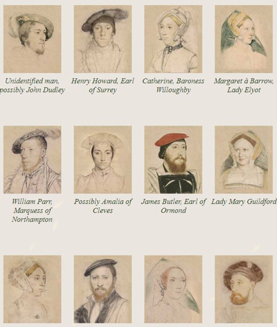 composite of small thumbnail images of Tudor people