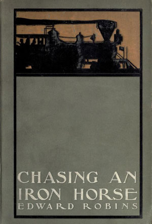 grey tone book cover with illustration of old locomotive at the top