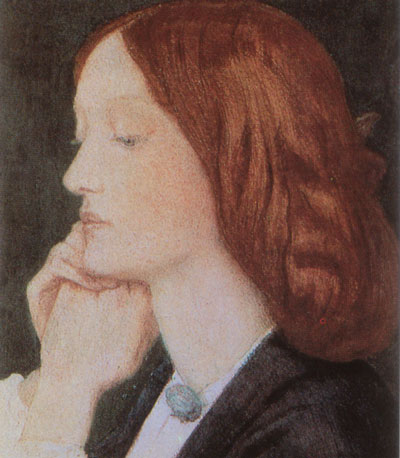 close up, profile of young lady with red hair, Victorian style