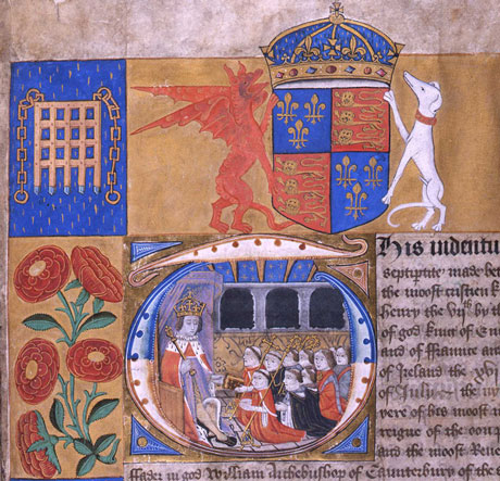 old illuminated document, a charter