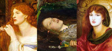 shows 3 Pre-Raphaelite female models