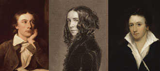 3 images showing 19th century poets