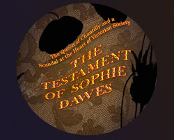 square with gold lettering against dark background, linking to another page