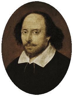 portrait ofShakespeare, an Elizabethan man in half-profile