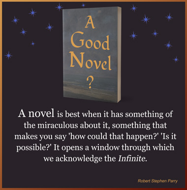 white text on dark background with image of book above