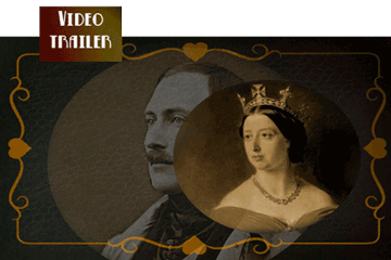 double image of victoria and albert, sepia tone, atmospheric
