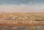 thumbnail image of old painting of Parisian palace complex as if from above