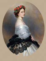 thumbnail image of painting of Victorian princess with garland flowers