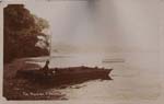 thumbnail image of old boat upon misty lake, sepia tone