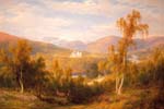 thumbnail image from old painting showing Balmoral castle Scotland in landscape